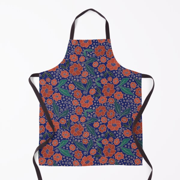 Item preview, Navy Poppy Floral Botanical Pattern designed and sold by Kraalikaa.