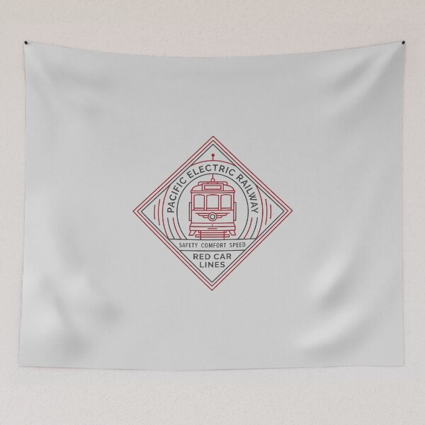 Item preview, Pacific Electric Railway Red Car Lines Vintage Diamond Badge designed and sold by KiwiRider.