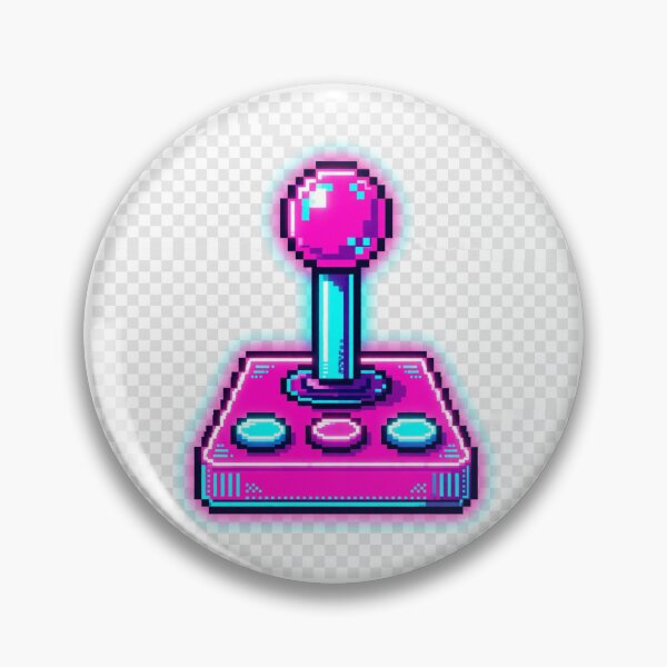 Item preview, Retro Neon Arcade Joystick Pixel Art designed and sold by DerMetz.
