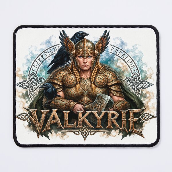 Item preview, Epic Norse Valkyrie with Ravens and Runes – Fantasy Warrior Art designed and sold by VALKYRAART53.