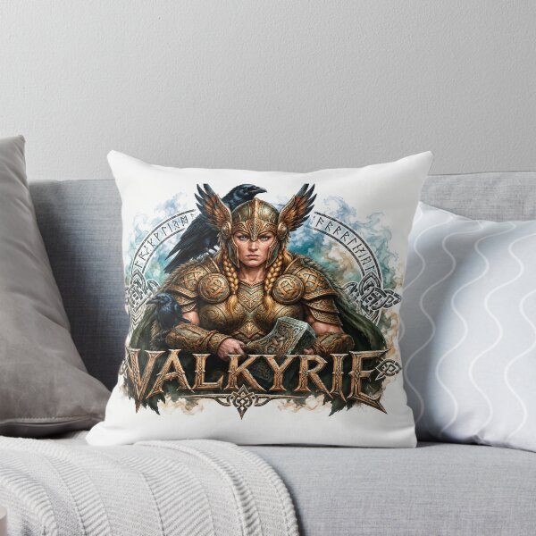 Item preview, Epic Norse Valkyrie with Ravens and Runes – Fantasy Warrior Art designed and sold by VALKYRAART53.