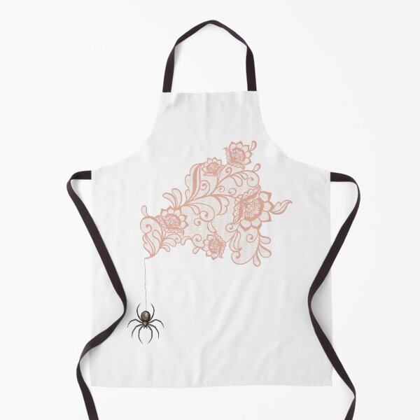 Item preview, Delicate Floral Lace Spiderweb with Hanging Spider | Dusty Pink Edition designed and sold by SunandShade.