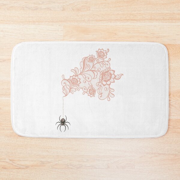 Item preview, Delicate Floral Lace Spiderweb with Hanging Spider | Dusty Pink Edition designed and sold by SunandShade.