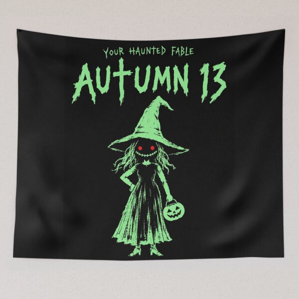 Item preview, Autumn 13 Creepy Cute Witch with Jack O Lantern Halloween Horror Aesthetic Cute but Creepy designed and sold by Yellowriversss.