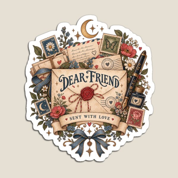 Item preview, Dear Friend – Vintage Pen Pal Snail Mail Letter Sent With Love designed and sold by DMQ-Designs.