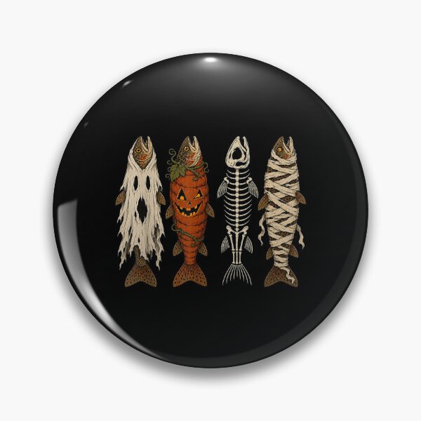 Item preview, Ghost Pumpkin Skeleton Mummy Trout Funny Halloween Fishing designed and sold by Nannythenimfa.