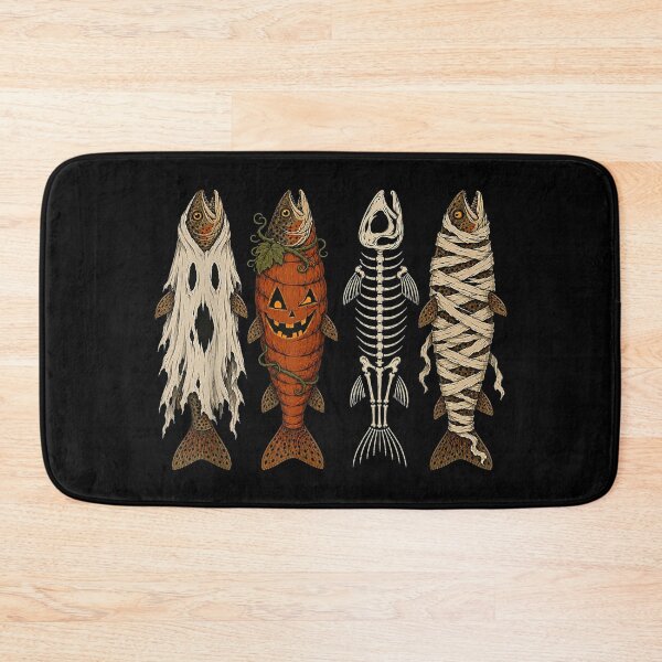 Item preview, Ghost Pumpkin Skeleton Mummy Trout Funny Halloween Fishing designed and sold by Nannythenimfa.