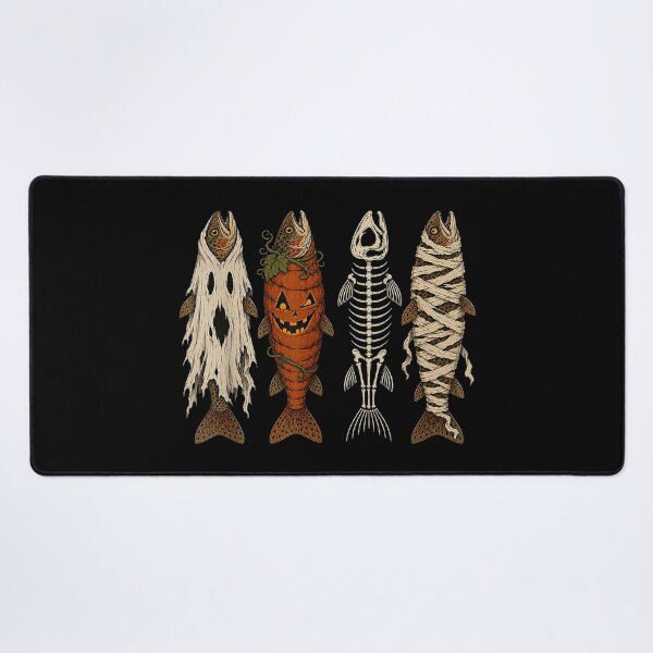 Item preview, Ghost Pumpkin Skeleton Mummy Trout Funny Halloween Fishing designed and sold by Nannythenimfa.