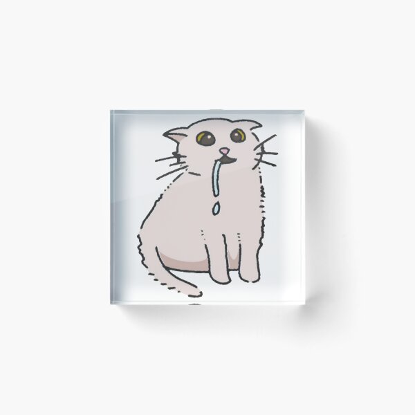 Item preview, Funny Drooling Cat Meme Cute White designed and sold by Quietreish.