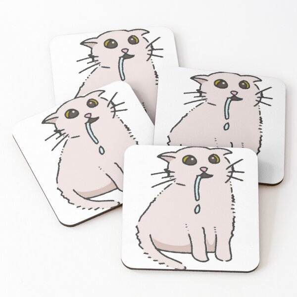 Item preview, Funny Drooling Cat Meme Cute White designed and sold by Quietreish.