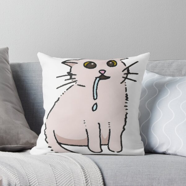 Item preview, Funny Drooling Cat Meme Cute White designed and sold by Quietreish.