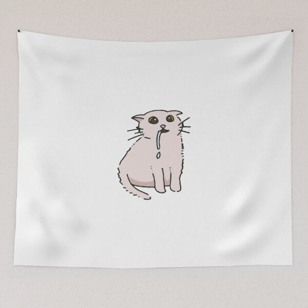 Item preview, Funny Drooling Cat Meme Cute White designed and sold by Quietreish.