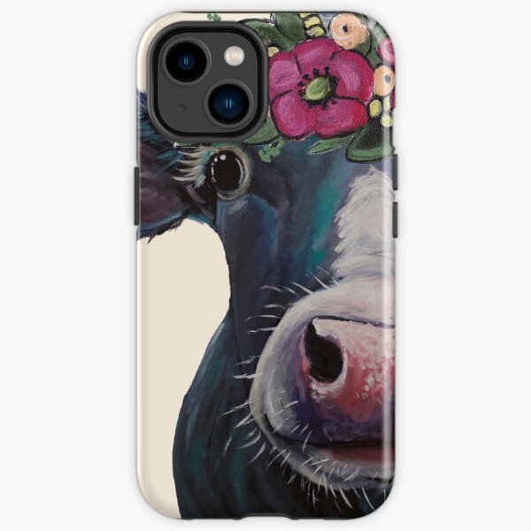 Cow art, Clara Belle flower crown cow art iPhone Tough Case