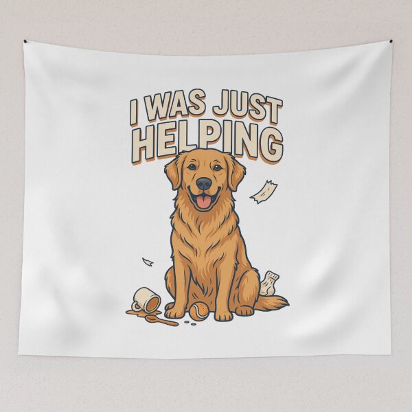 Item preview, Golden Retriever - Funny Dog | I Was Just Helping designed and sold by No Excuses Supply.