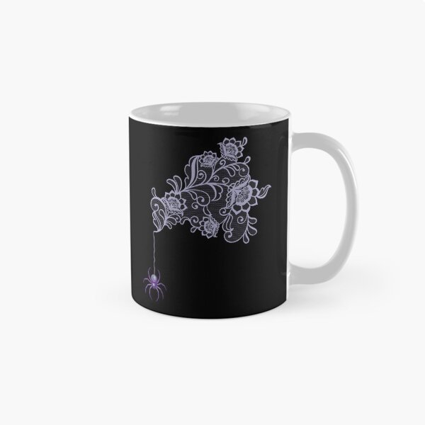 Item preview, Delicate Floral Lace Spiderweb with Hanging Spider | Soft Lavender Edition designed and sold by SunandShade.