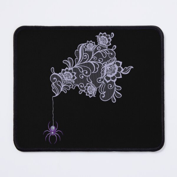 Item preview, Delicate Floral Lace Spiderweb with Hanging Spider | Soft Lavender Edition designed and sold by SunandShade.