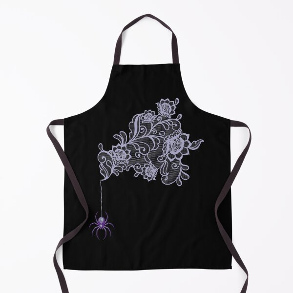 Item preview, Delicate Floral Lace Spiderweb with Hanging Spider | Soft Lavender Edition designed and sold by SunandShade.