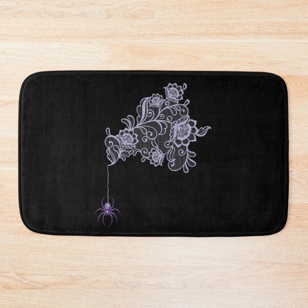 Item preview, Delicate Floral Lace Spiderweb with Hanging Spider | Soft Lavender Edition designed and sold by SunandShade.