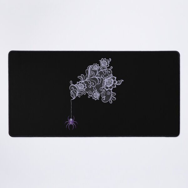 Item preview, Delicate Floral Lace Spiderweb with Hanging Spider | Soft Lavender Edition designed and sold by SunandShade.