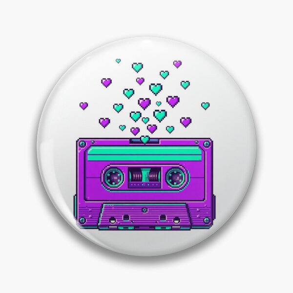 Item preview, Retro Cassette Tape Pixel Hearts 80s designed and sold by DerMetz.
