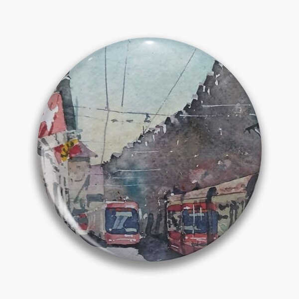 Item preview, European City Tram Watercolor designed and sold by SlavaArt.