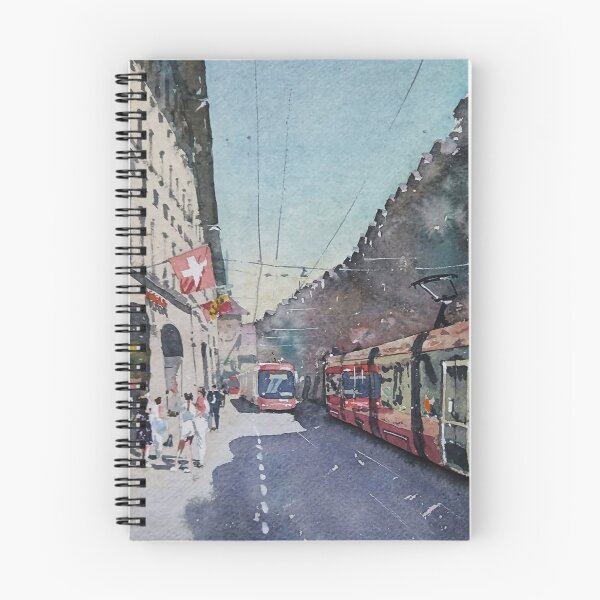 Item preview, European City Tram Watercolor designed and sold by SlavaArt.