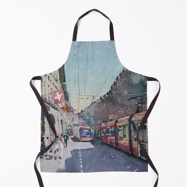 Item preview, European City Tram Watercolor designed and sold by SlavaArt.