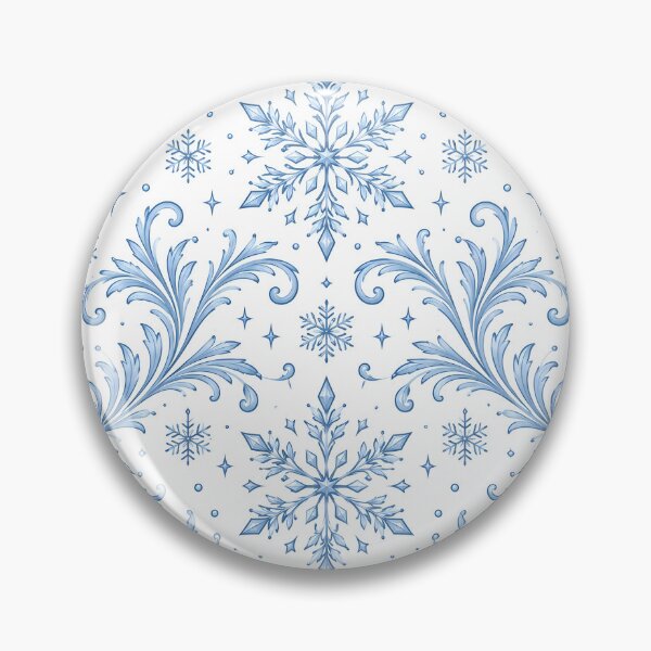 Item preview, Seamless Blue and White Ornamental Snowflake Pattern with Intricate Winter Swirls designed and sold by DoveArtDesigns.
