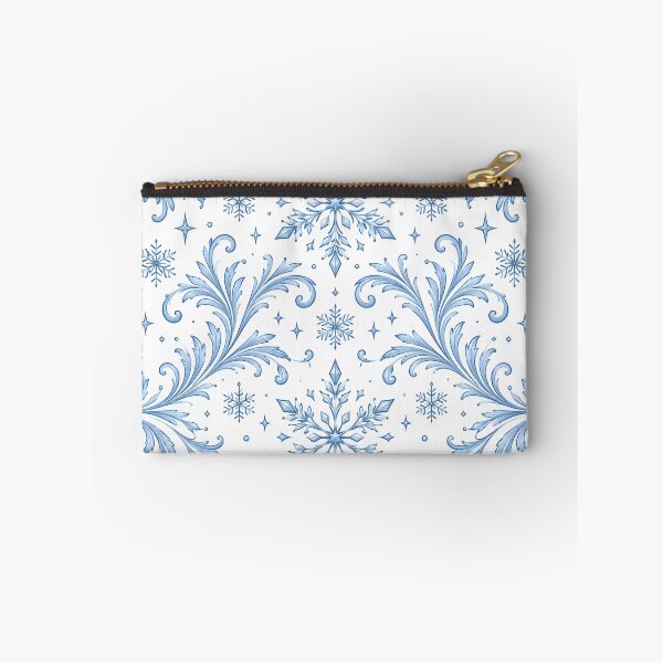 Item preview, Seamless Blue and White Ornamental Snowflake Pattern with Intricate Winter Swirls designed and sold by DoveArtDesigns.