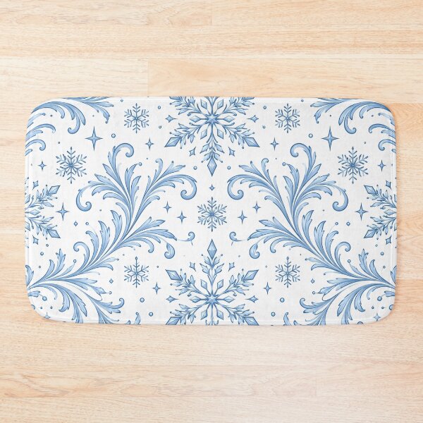 Item preview, Seamless Blue and White Ornamental Snowflake Pattern with Intricate Winter Swirls designed and sold by DoveArtDesigns.