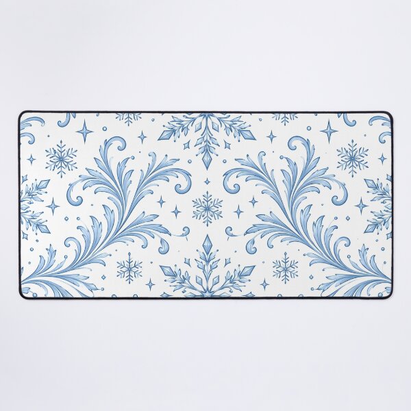 Item preview, Seamless Blue and White Ornamental Snowflake Pattern with Intricate Winter Swirls designed and sold by DoveArtDesigns.