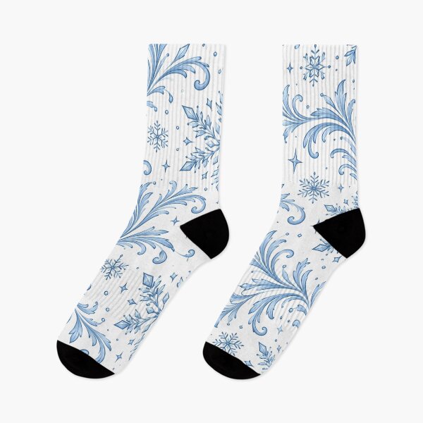 Item preview, Seamless Blue and White Ornamental Snowflake Pattern with Intricate Winter Swirls designed and sold by DoveArtDesigns.