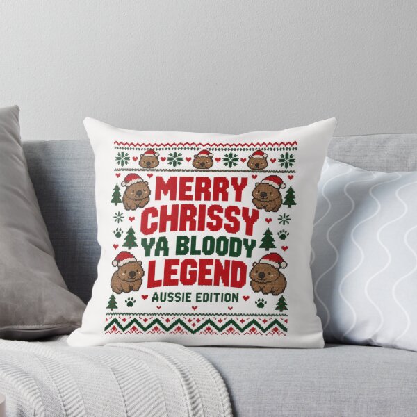 Item preview, Ugly Christmas Sweater Cute Wombat Santa Hat Merry Chrissy Ya Bloody Legend Aussie designed and sold by Yellowriversss.