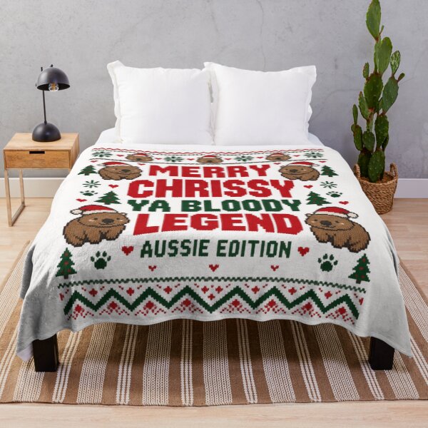 Item preview, Ugly Christmas Sweater Cute Wombat Santa Hat Merry Chrissy Ya Bloody Legend Aussie designed and sold by Yellowriversss.