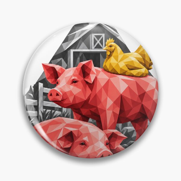 Item preview, Crystal clear pigs and chickens on the farm designed and sold by danart7.