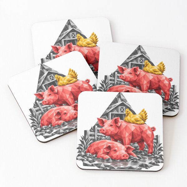 Item preview, Crystal clear pigs and chickens on the farm designed and sold by danart7.
