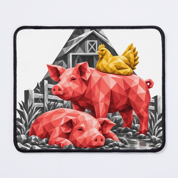 Item preview, Crystal clear pigs and chickens on the farm designed and sold by danart7.
