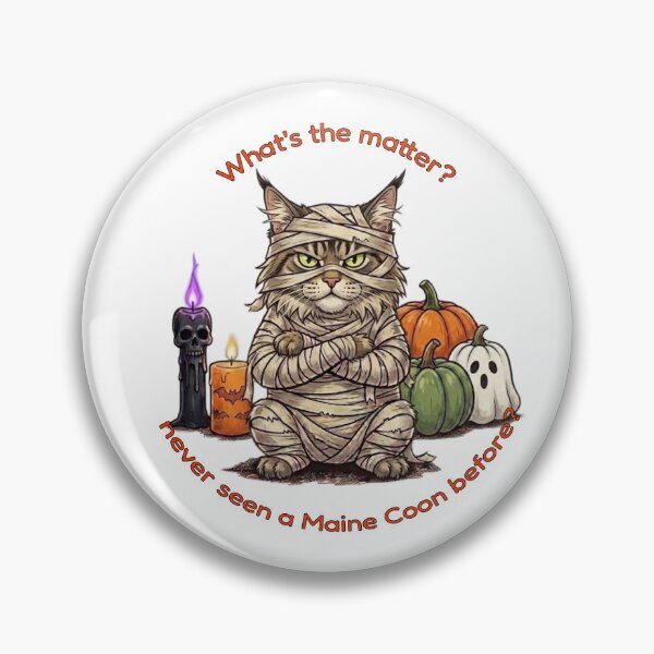 Item preview, Funny Grumpy Maine Coon Mummy Halloween designed and sold by The-NOKU-Co.