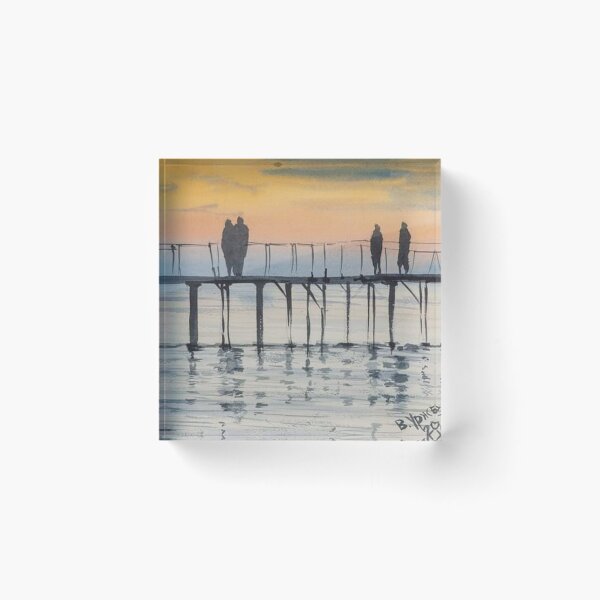 Item preview, Sunset Pier Watercolor designed and sold by SlavaArt.