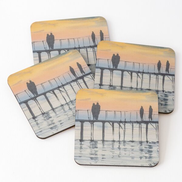 Item preview, Acuarela del muelle al atardecer designed and sold by SlavaArt.