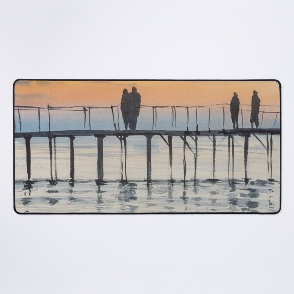 Item preview, Sunset Pier Watercolor designed and sold by SlavaArt.