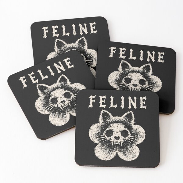 Item preview, Feline Cat Skull Paw Print Gothic Blackletter Skeleton Cat Grunge Dark Aesthetic Distressed Art designed and sold by Yellowriversss.