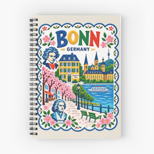 Item preview, Bonn Germany Embroidered Folk Art Travel Illustration designed and sold by Witsprings.