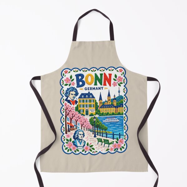 Item preview, Bonn Germany Embroidered Folk Art Travel Illustration designed and sold by Witsprings.