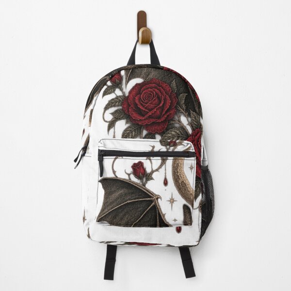 Item preview, Gothic Bat and Red Roses – Vintage Moon Dark Romantic Art designed and sold by DMQ-Designs.