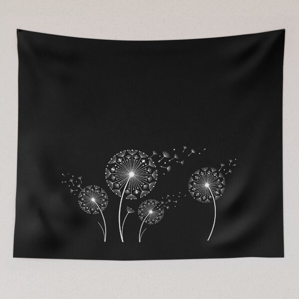 Item preview, Gentle Minimalist White Dandelion Illustration with Flying Seeds designed and sold by ElegantOutlines.