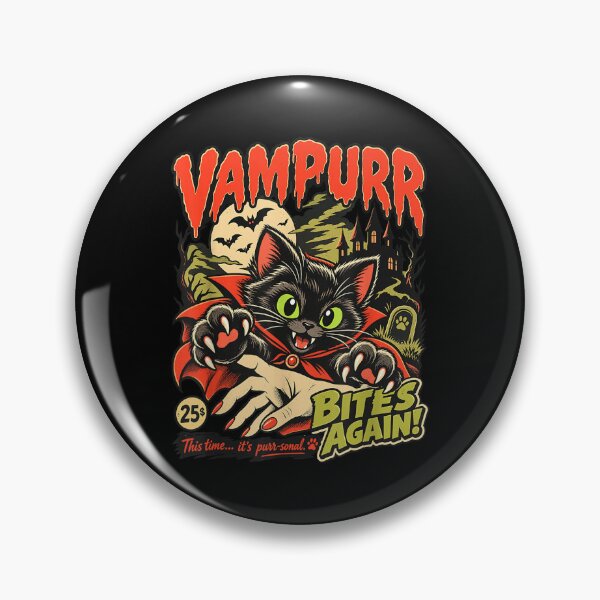 Item preview, Vampurr Bites Again Halloween Vampire Cat Lovers Men Women designed and sold by Nannythenimfa.