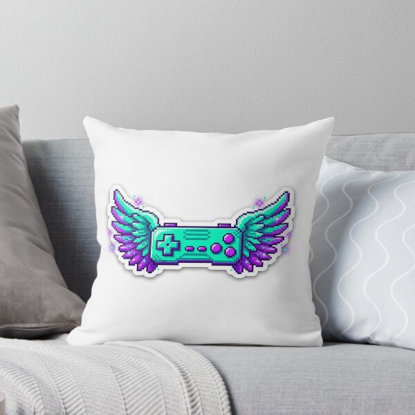 Item preview, Pixel Game Controller Angel Wings Retro Neon Sticker designed and sold by DerMetz.