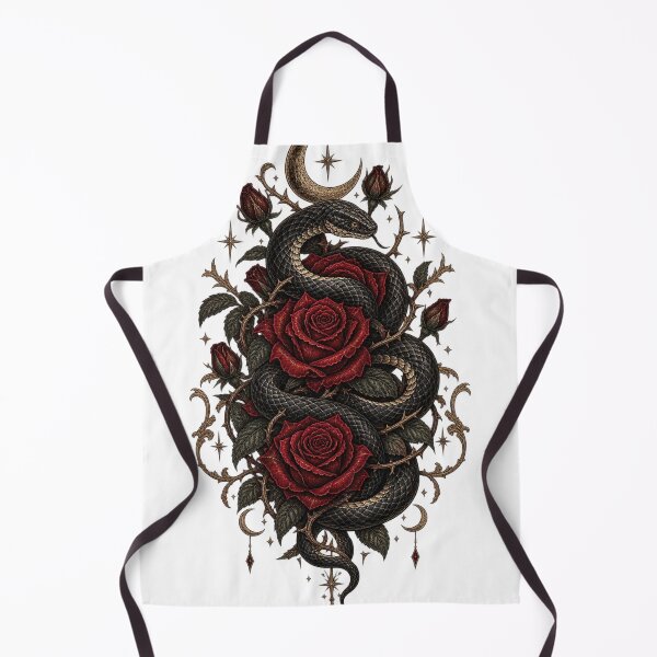 Item preview, Gothic Snake and Crimson Roses – Vintage Dark Romantic Serpent Art designed and sold by DMQ-Designs.