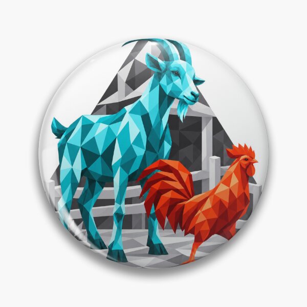 Item preview, Turquoise goat and crystalline rooster designed and sold by danart7.